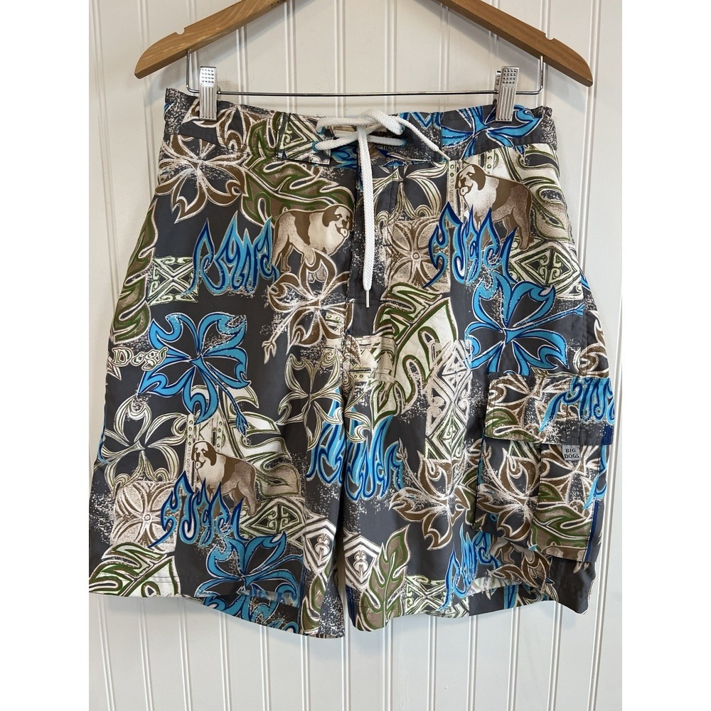 Big Dogs Lined Swim Shorts Men's Size Large Trunks Floral with‎ Pockets